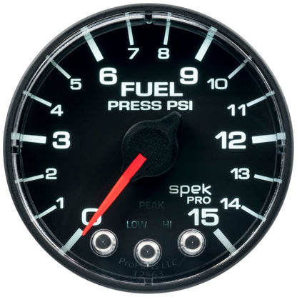 Autometer Spek-Pro - Nascar 2-1/16in Fuel Press 0-15 psi Bfb Ecu AutoMeter Gauges