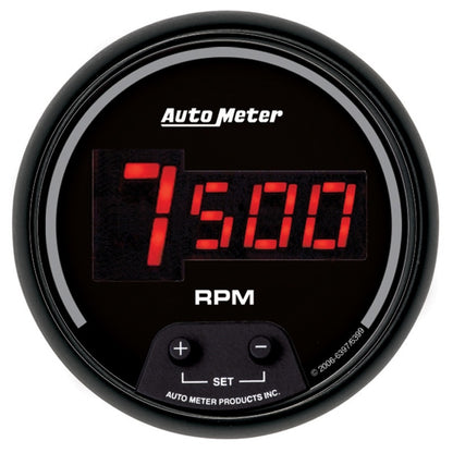 AutoMeter Gauge Tach 3-3/8in. 10K RPM In-Dash Digital Black Dial W/ Red Led AutoMeter Gauges