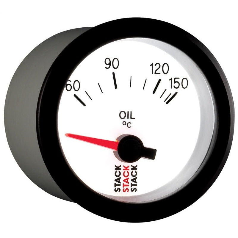 Autometer Stack 52mm 60-150 Deg C M10 Male Electric Oil Temp Gauge - White AutoMeter Gauges