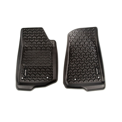 Rugged Ridge Floor Liner Kit Black F/R/Full Cargo 18-20 Jeep Wrangler JL 2Dr Rugged Ridge Floor Mats - Rubber