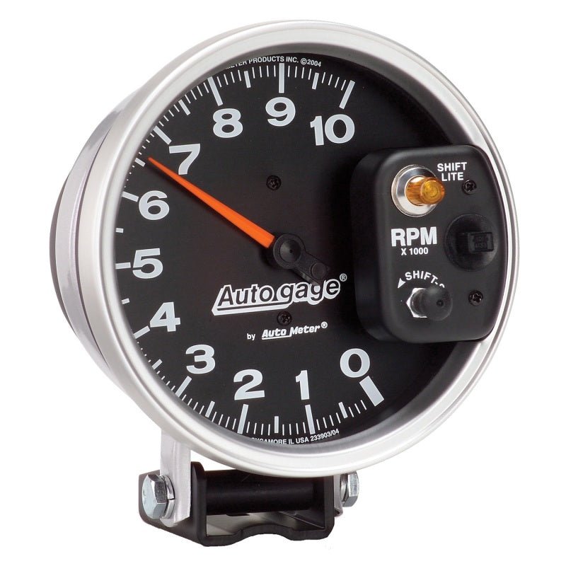 Autometer AutoGage 5in / 10k RPM / Pedestal Mount Black Tachometer w/ Shift Light AutoMeter Gauges