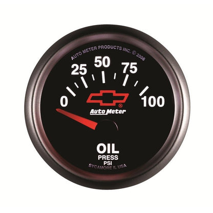 Autometer Oil Pressure 2-1/16, 0-100 PSI - Red Bowtie AutoMeter Gauges