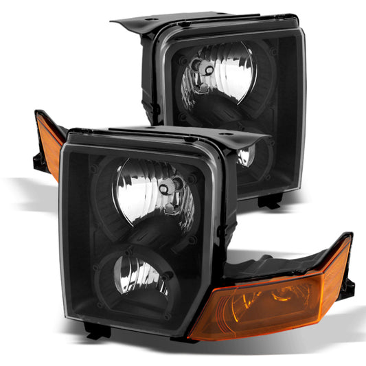 Xtune Jeep Commander 06-10 Crystal Headlights Black HD-JH-JCOM06-AM-BK SPYDER Headlights