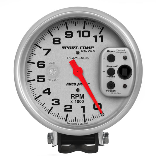 Autometer Ultra-Lite 5in Pedestal Playback Tachometer 0-11000 RPM AutoMeter Gauges