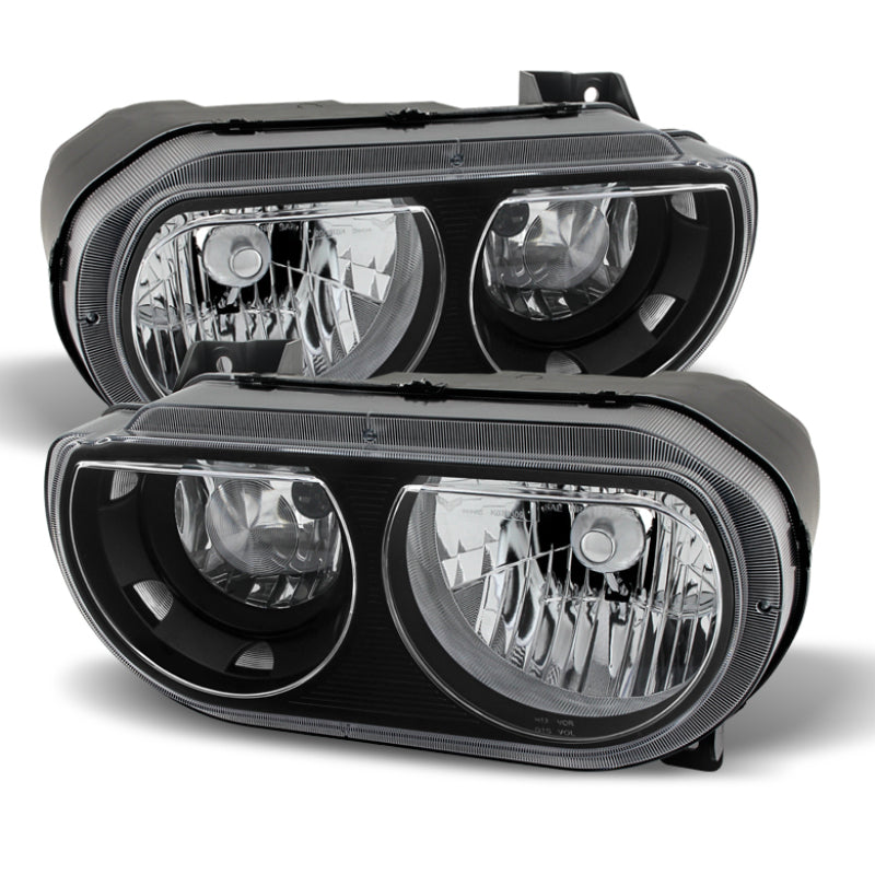 Xtune Dodge Challenger 08-13 Halogen Only (Does Not Fit Hid Model) Headlights Black HD-JH-DCHAL08-BK SPYDER Headlights