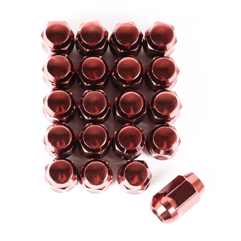 Rugged Ridge Wheel Lug Nut Set of 20 Red 1/2-20 Rugged Ridge Lug Nuts