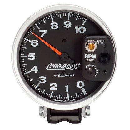 Autometer AutoGage 5in / 10k RPM / Pedestal Mount Black Tachometer w/ Shift Light AutoMeter Gauges