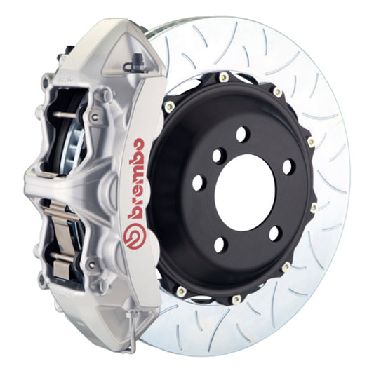 Brembo 05-14 Mustang GT Excl non-ABS Equipped Fr GT BBK 6Pist Cast 355x32 2pc Rtr Slot Type3-Silver