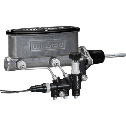 Wilwood HV Tandem M/C Kit w L/H Bracket & Prop Valve - 15/16in Bore-W/Pushrod Wilwood Brake Master Cylinder