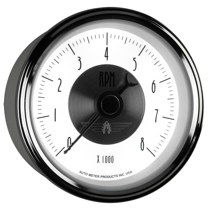 Autometer Prestige Pearl Series - Tachometer 3 3/8in 8K RPM In-Dash AutoMeter Gauges