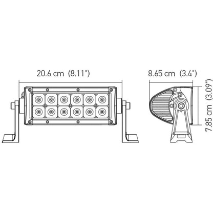 Hella Value Fit Sport 8in Light - 36W Dual Row Flood Beam - LED Hella Light Bars & Cubes