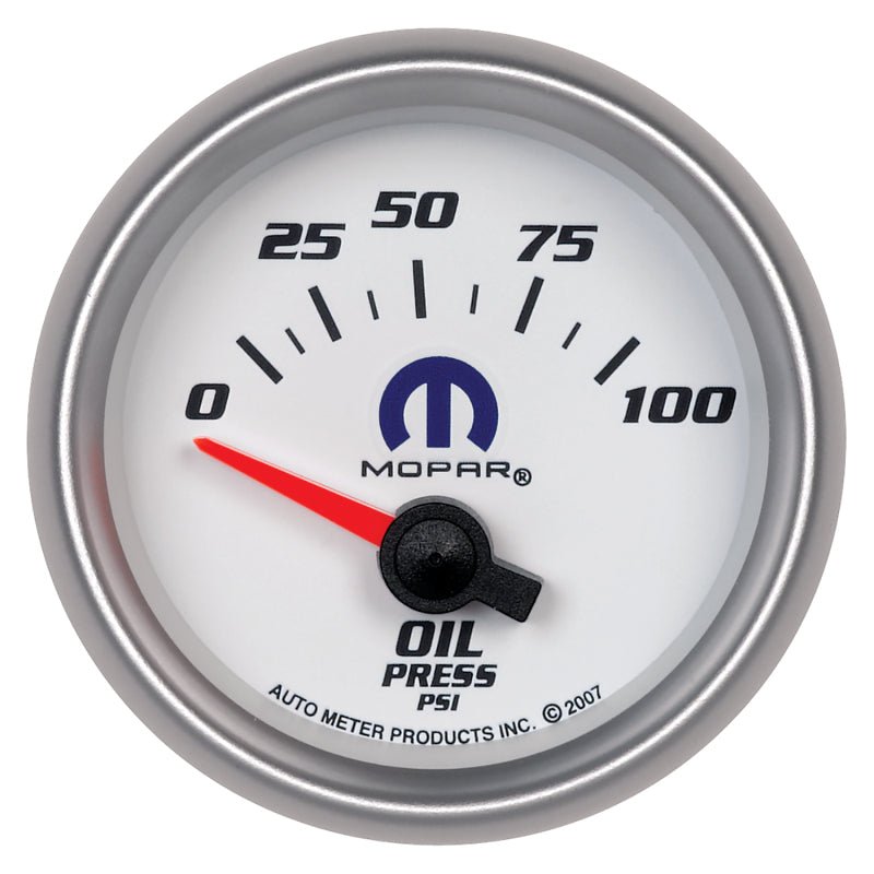 Autometer Mopar 52mm Short Sweep Electronic 0-100 PSI Oil Pressure Gauge AutoMeter Gauges