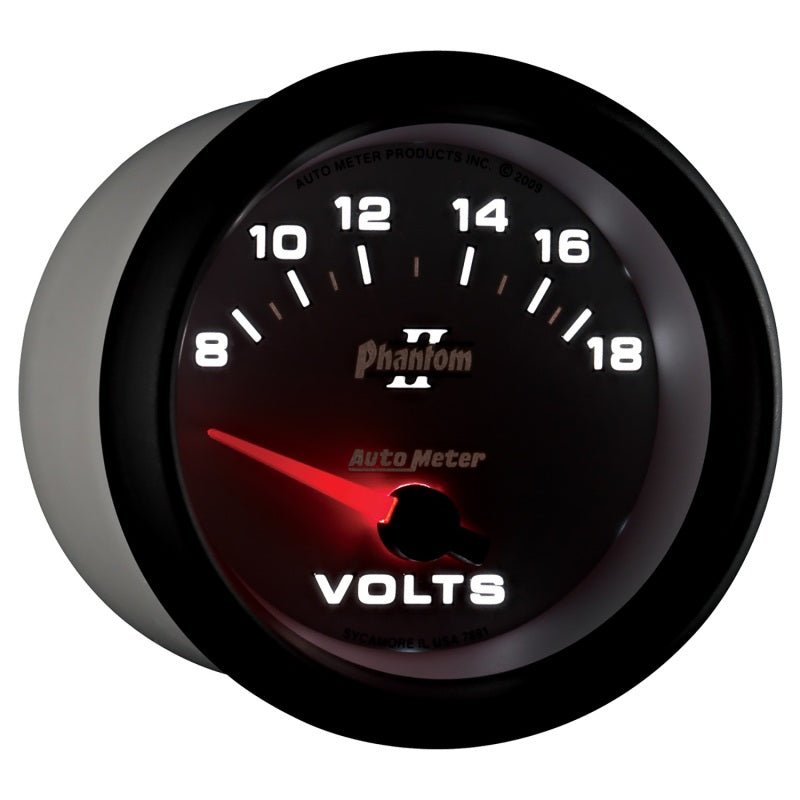Autometer Phantom II 2-5/8in 18V Electric Voltmeter Gauge AutoMeter Gauges