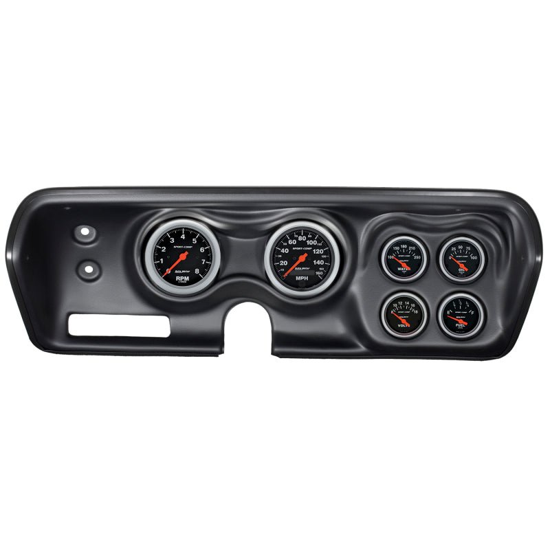 Autometer Sport-Comp 71-74 Charger/ GTX/ Road Runner Dash Kit 6pc Tach/MPH/Fuel/Oil/WTMP/Volt AutoMeter Gauges
