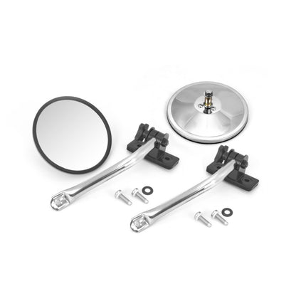 Rugged Ridge 97-18 Jeep Wrangler Stainless Steel Round Quick Release Mirror Relocation Kit Rugged Ridge Exterior Trim