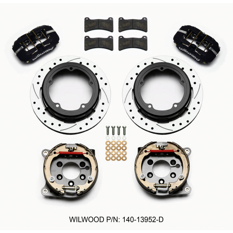 Wilwood Dynapro Low-Profile 11.00in P-Brake Kit Drilled Strange Eng Floater 3.49in Offset Wilwood Big Brake Kits