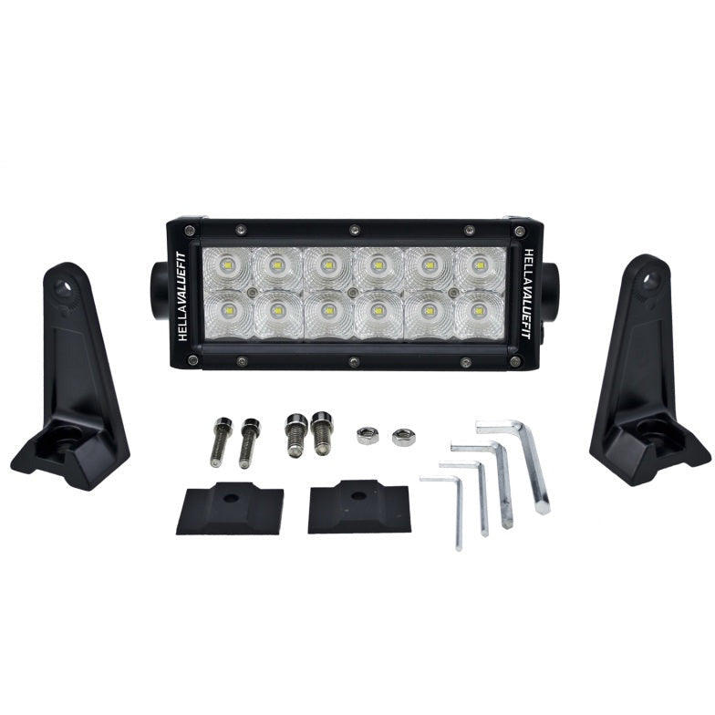 Hella Value Fit Sport 8in Light - 36W Dual Row Flood Beam - LED Hella Light Bars & Cubes