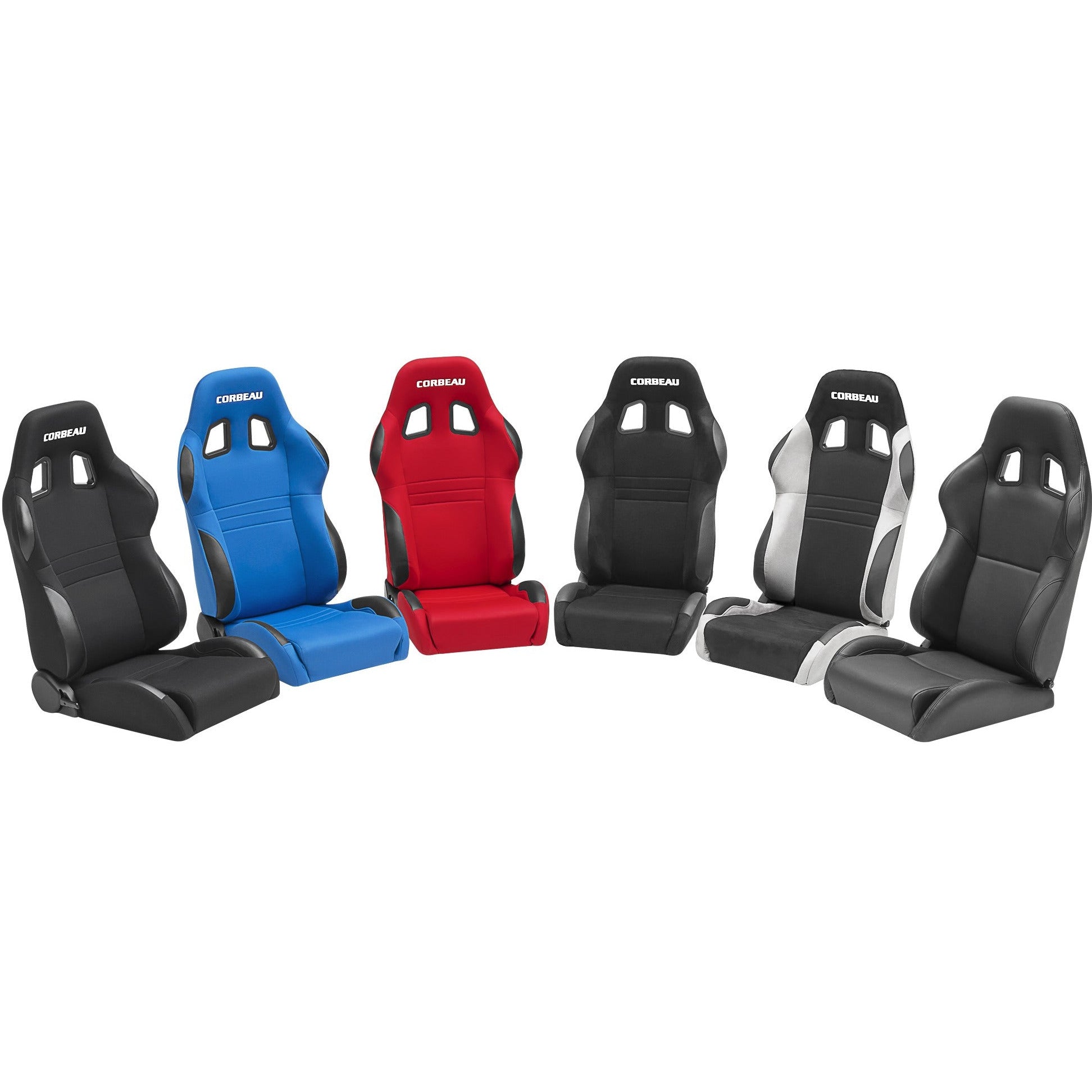 Corbeau A4 Black Leather Seats - UNIVERSAL (Pair) 