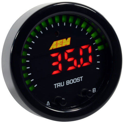 AEM X-Series Tru-Boost Controller Gauge w/ Boost Control Solenoid 80PSIg Internal MAP Sensor AEM Gauges