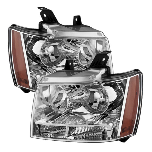 Xtune Chevy Suburban 1500/2500 07-14 Crystal Headlights Chrome HD-JH-CSUB07-AM-C SPYDER Headlights