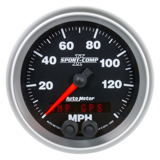 Autometer Sport-Comp II 3-3/8in 0-140MPH In-Dash Electronic GPS Programmable Speedometer AutoMeter Gauges