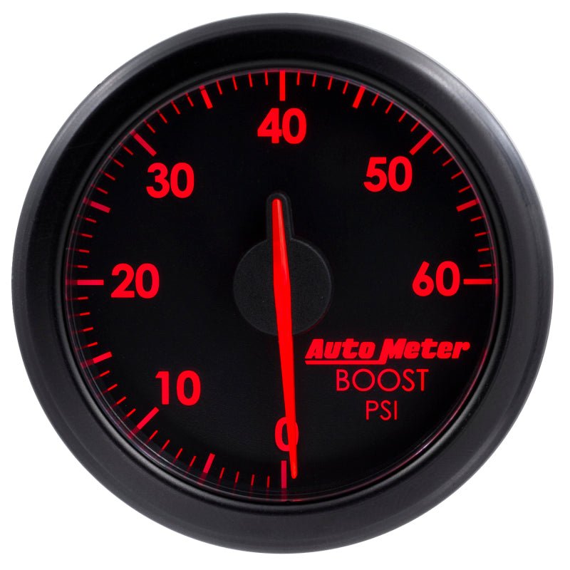 Autometer Airdrive 2-1/6in Boost Gauge 0-60 PSI - Black AutoMeter Gauges