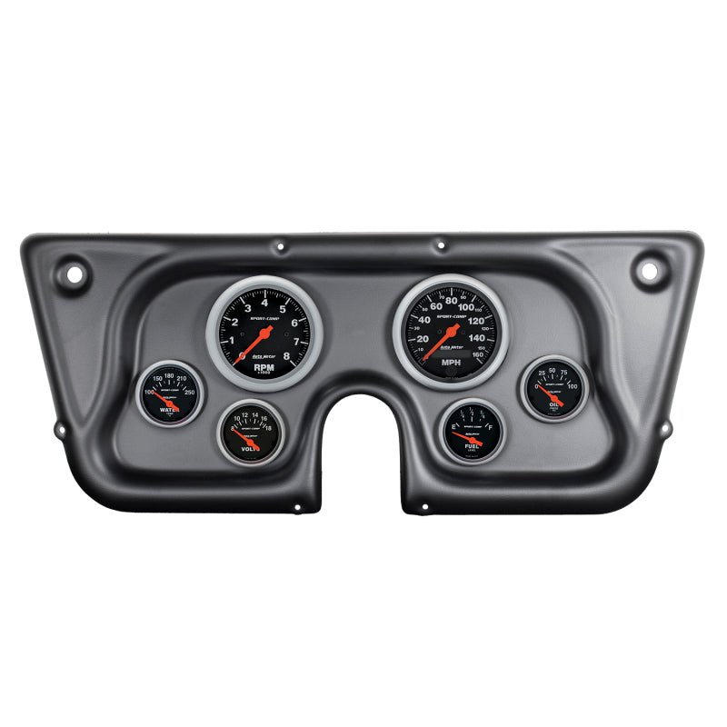 Autometer Sport-Comp 67-72 Chevy Truck C/K/K5/Suburban Dash Kit 6pc Tach/MPH/Fuel/Oil/WTMP/Volt AutoMeter Gauges