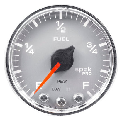 Autometer Spek-Pro Gauge Fuel Level 2 1/16in 0-270 Programmable Slvr/Chrm AutoMeter Gauges