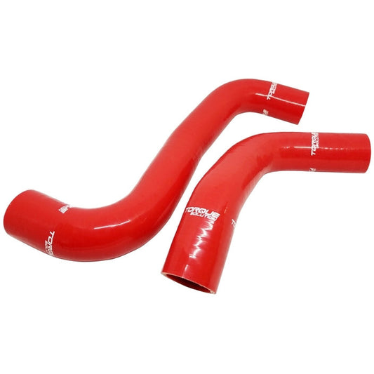 Torque Solution 08-14 Subaru WRX / 08-18 STI / 09-13 Forester XT Silicone Radiator Hose Kit - Red Torque Solution Radiator Hoses