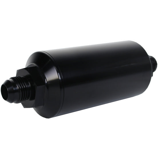 Aeromotive In-Line Filter - (AN -8 Male) 10 Micron Fabric Element Bright Dip Black Finish Aeromotive Fuel Filters