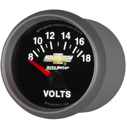 AutoMeter Gauge Voltmeter 2-1/16in. 18V Electric Chevy Gold Bowtie AutoMeter Gauges