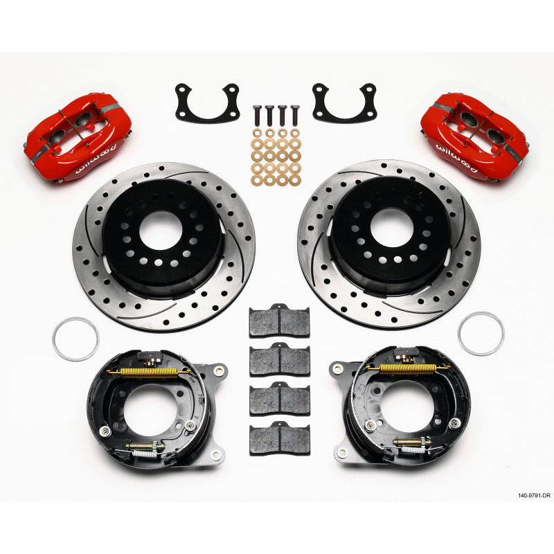 Wilwood Forged Dynalite P/S Park Brake Kit Drill Red New Big Ford 2.50in Offset Front Caliper Mount Wilwood Big Brake Kits