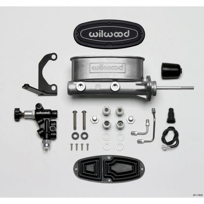 Wilwood HV Tandem M/C Kit w L/H Bracket & Prop Valve - 15/16in Bore-W/Pushrod Wilwood Brake Master Cylinder