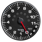 Autometer Spek-Pro Gauge Tachometer 5in 11K Rpm W/Shift Light & Peak Mem Black/Black AutoMeter Gauges