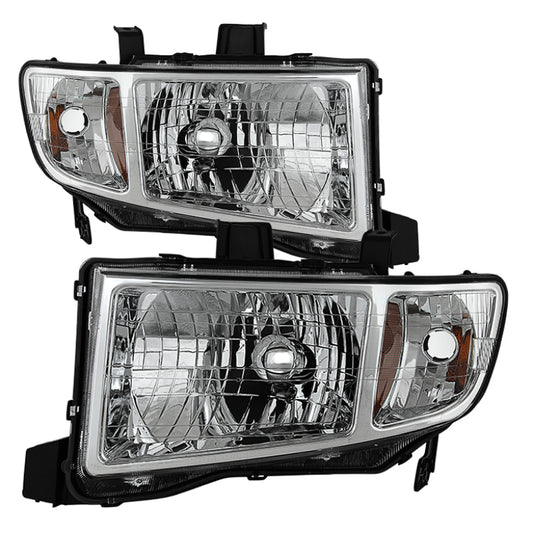 Xtune Honda Ridgeline 06-13 Crystal Headlights Chrome HD-JH-HRID06-AM-C SPYDER Headlights