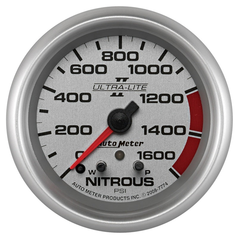 AutoMeter Gauge Nitrous Press 2-5/8in. 1600PSI Stepper Motor W/ Pk & Wrn Ultra-Lite II AutoMeter Gauges