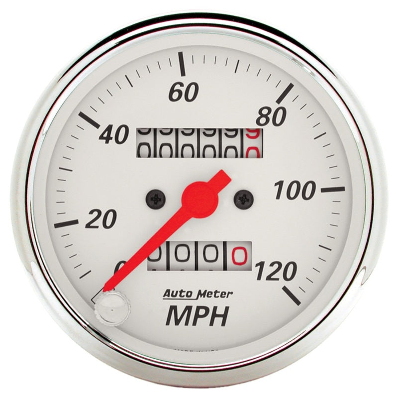 AutoMeter Gauge Kit 5 Pc. 3-1/8in. & 2-1/16in. Mech. Speedo. Wtmp & Oilp Arctic Wht AutoMeter Gauges