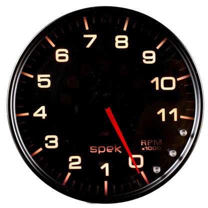 Autometer Spek-Pro Gauge Tachometer 5in 11K Rpm W/Shift Light & Peak Mem Black/Smoke/Black AutoMeter Gauges