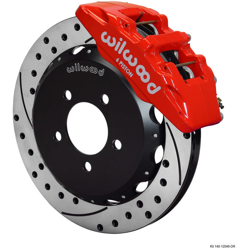 Wilwood Dynapro 6 Front Kit 12.88 x 1.00 Drilled Red Wilwood Big Brake Kits