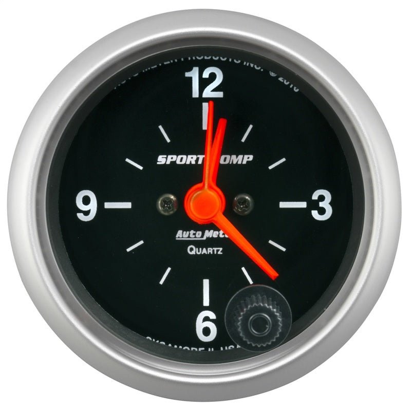 Autometer Sport-Comp 2-1/16in. 12 Hour Analog Clock Gauge AutoMeter Gauges