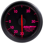 Autometer Airdrive 2-1/6in Boost/Vac Gauge 30in HG/30 PSI - Black AutoMeter Gauges