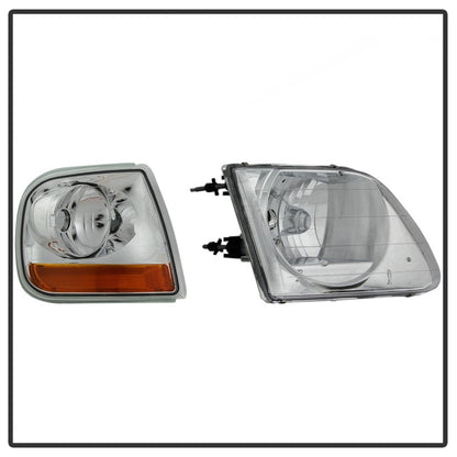 xTune 97-03 Ford F-150 4pc OEM Style Headlights w/Corner - Chrome (HD-JH-FF15097-L-SET-C)