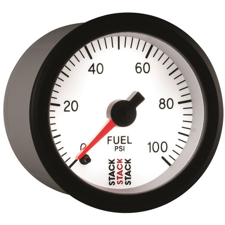 Autometer Stack 52mm 0-100 PSI 1/8in NPTF Male Pro Stepper Motor Fuel Pressure Gauge - White AutoMeter Gauges