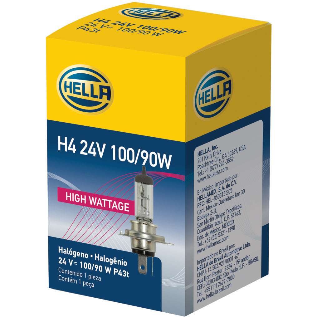 Hella Halogen H4 24V 100/90W P43t T4.625 Bulb Hella Bulbs