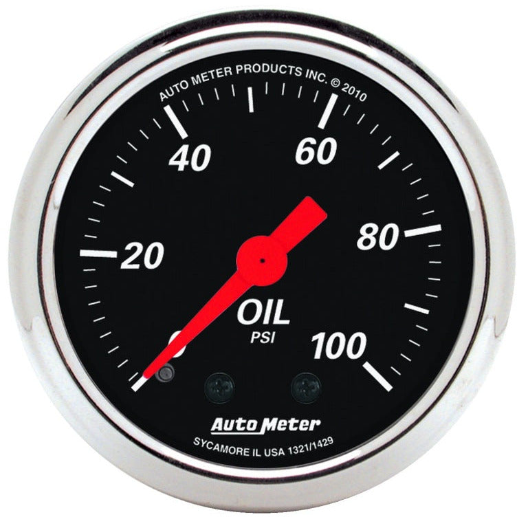 AutoMeter Gauge Oil Press 2-1/16in. 100PSI Mech Designer Black AutoMeter Gauges