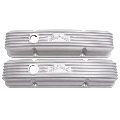 Edelbrock Valve Cover Classic Series Chevrolet 1959-1986 262-400 CI V8 w/ Breather Holes Satin