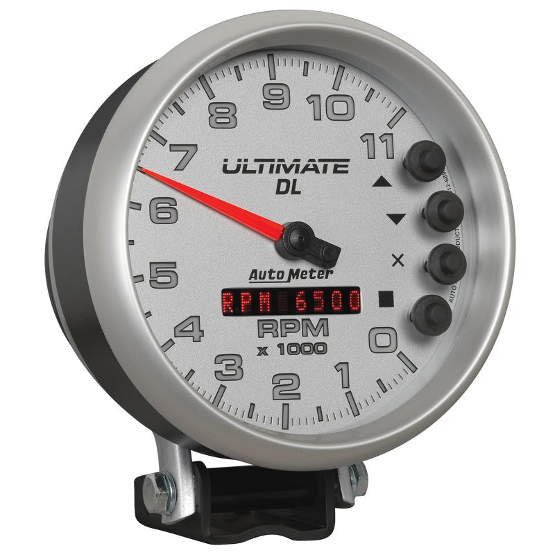 Autometer 5 inch Ultimate DL Playback Tachometer 11000 RPM - Silver AutoMeter Performance Monitors