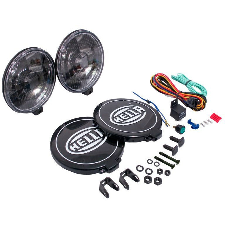 Hella 500 Series 12V Black Magic Halogen Driving Lamp Kit Hella Fog Lights