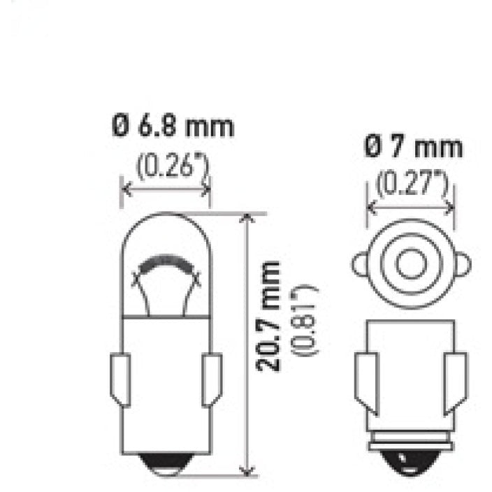 Hella Bulb 3899 24V 3W BA7s T2 Hella Bulbs