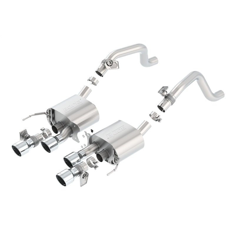 Borla 14-15 Chevy Corvette C7 6.2L RWD w/AFM &NPP S-Type Dual Round Rolled Center Rear Exit Exhaust Borla Axle Back